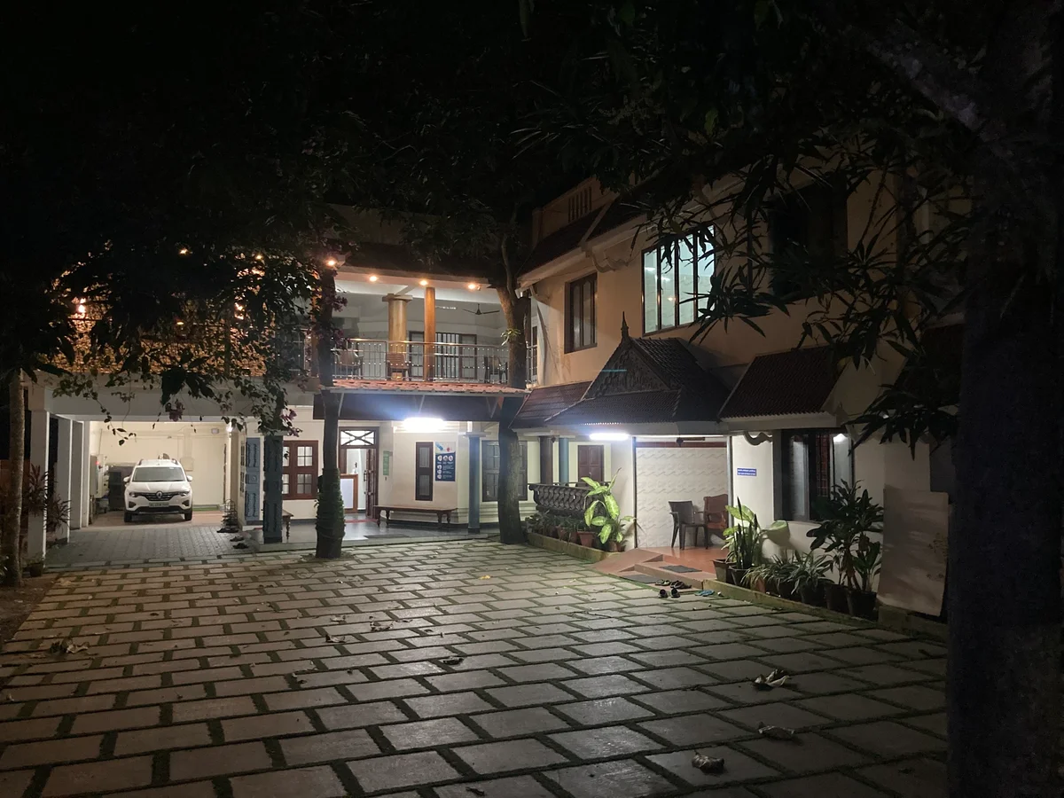Agasthya hospital exterior at night